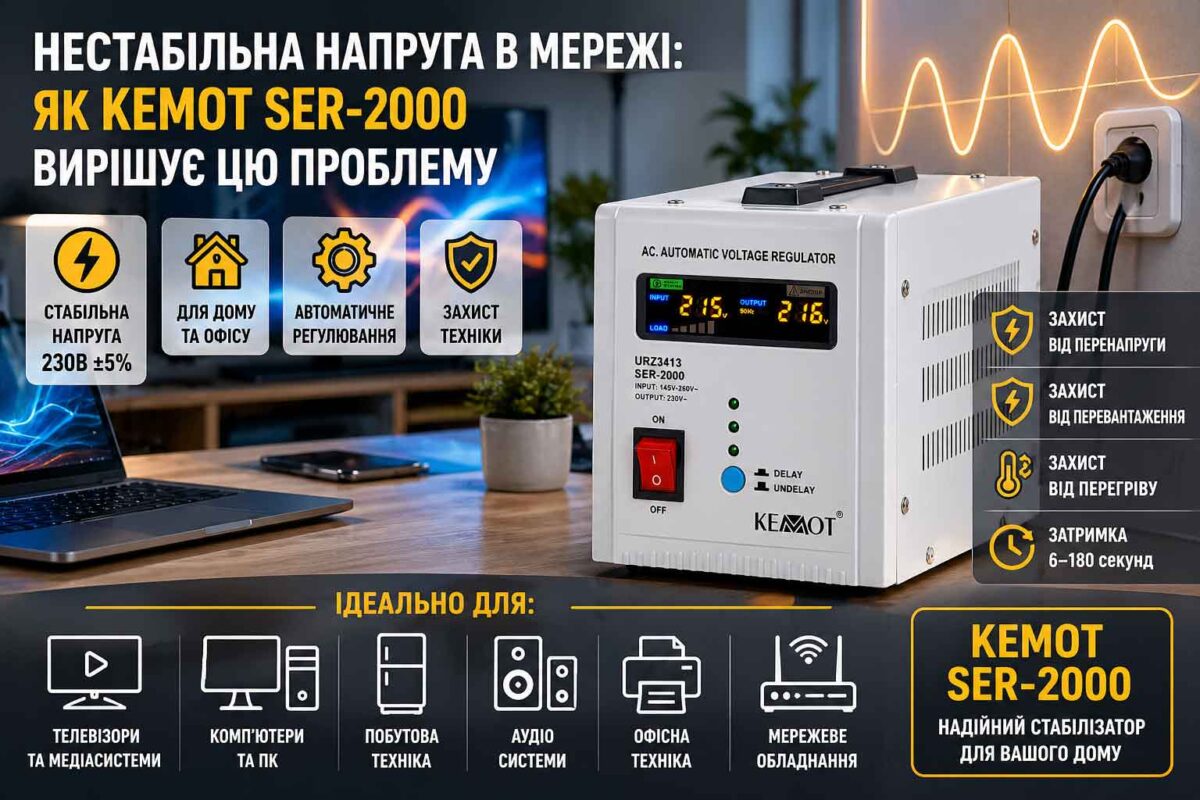 Нестабільна напруга в мережі: як Kemot SER-2000 вирішує цю проблему