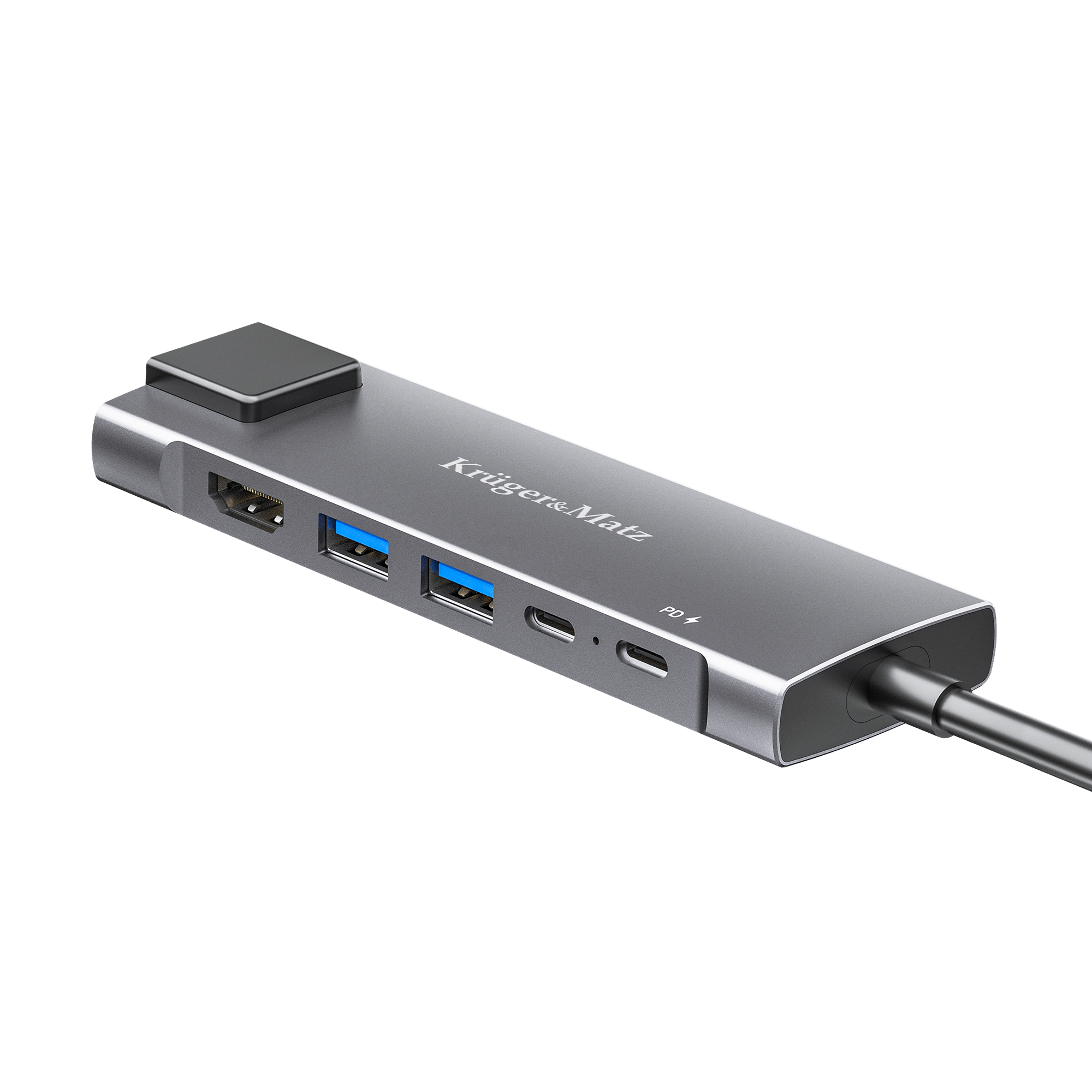Адаптер (концентратор) USB типу C на HDMI/2x USB 3.0/2x USB типу C/RJ45 Адаптер (концентратор) USB типу C на HDMI/2x Krüger&matz KM0391.2 USB 3.0/2x USB типу C/RJ45