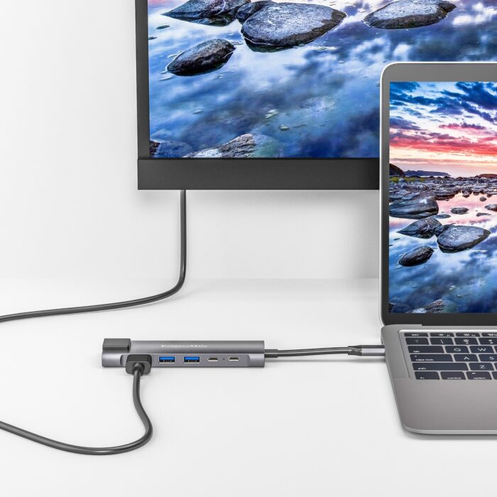 Адаптер (концентратор) USB типу C на HDMI/2x Krüger&matz KM0391.2 USB 3.0/2x USB типу C/RJ45 - Зображення 5