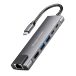 Адаптер (концентратор) USB типу C на HDMI/2x Krüger&matz KM0391.2 USB 3.0/2x USB типу C/RJ45 - Зображення 2