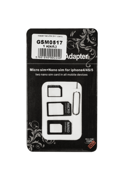 Адаптер Nano SIM 3-в-1 GSM0517 чорний