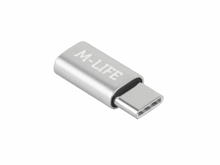 Адаптер Micro USB - USB Type-C M-life ML0850S сріблястого кольору