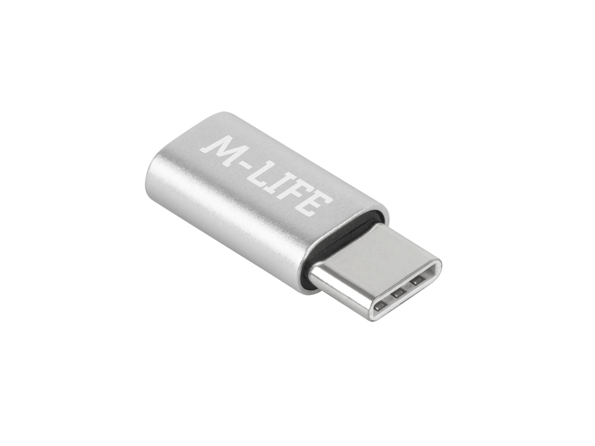 Адаптер Micro USB - USB Type-C M-Life сріблястого кольору Адаптер Micro USB - USB Type-C M-life ML0850S сріблястого кольору