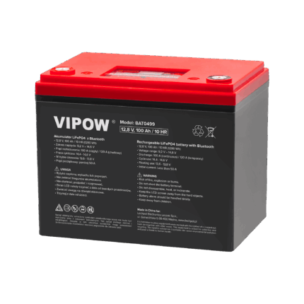 Акумулятор LiFePO4 Vipow BAT0499 100Ah BMS Bluetooth