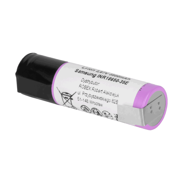 Акумулятор Samsung BAT0674 18650 3500mAh 3.7V INR18650-35E-FT з пластинами - Зображення 2