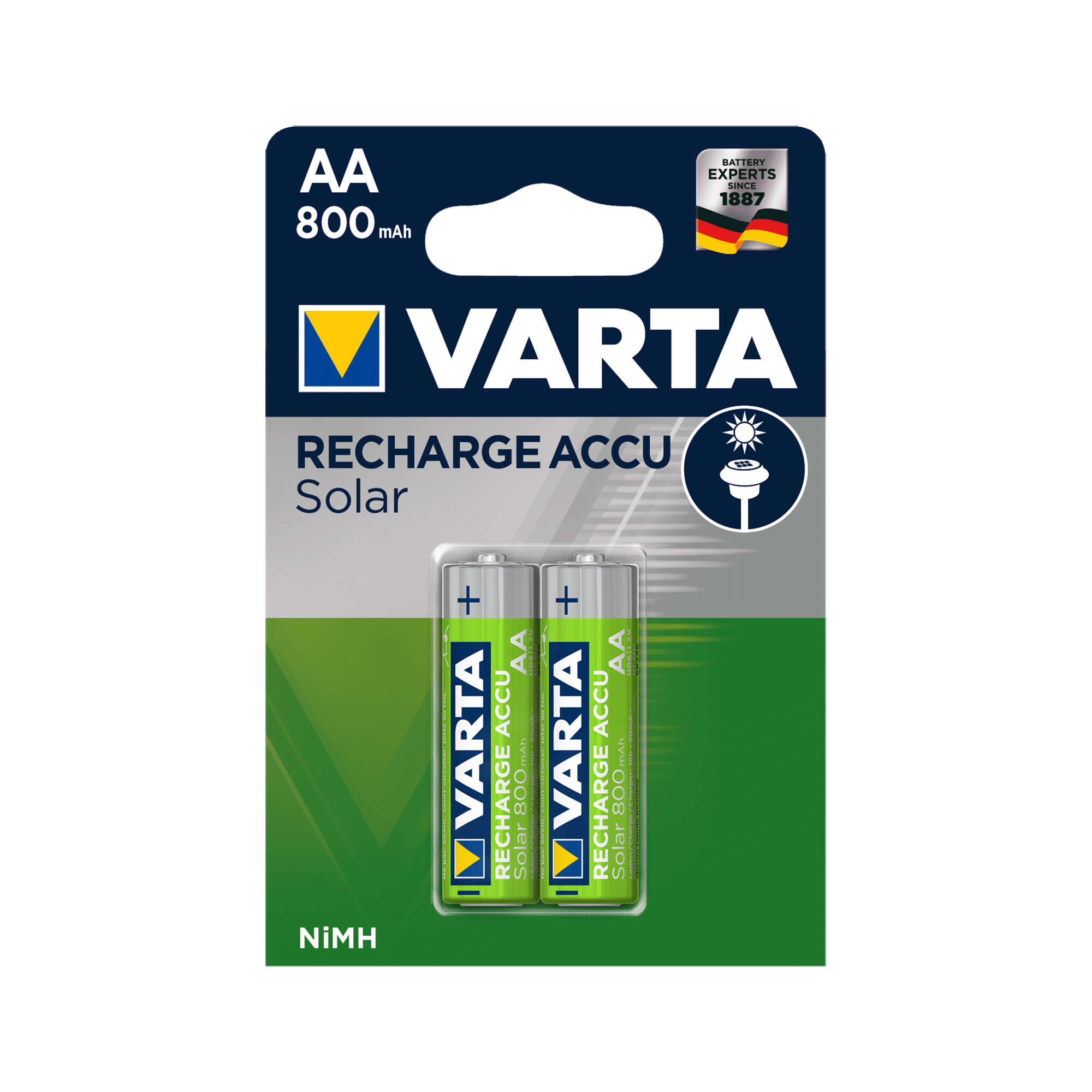 Акумулятор VARTA AA NiMH 800mAh SOLAR Акумулятор Varta BAT0334 AA NiMH 800mAh SOLAR
