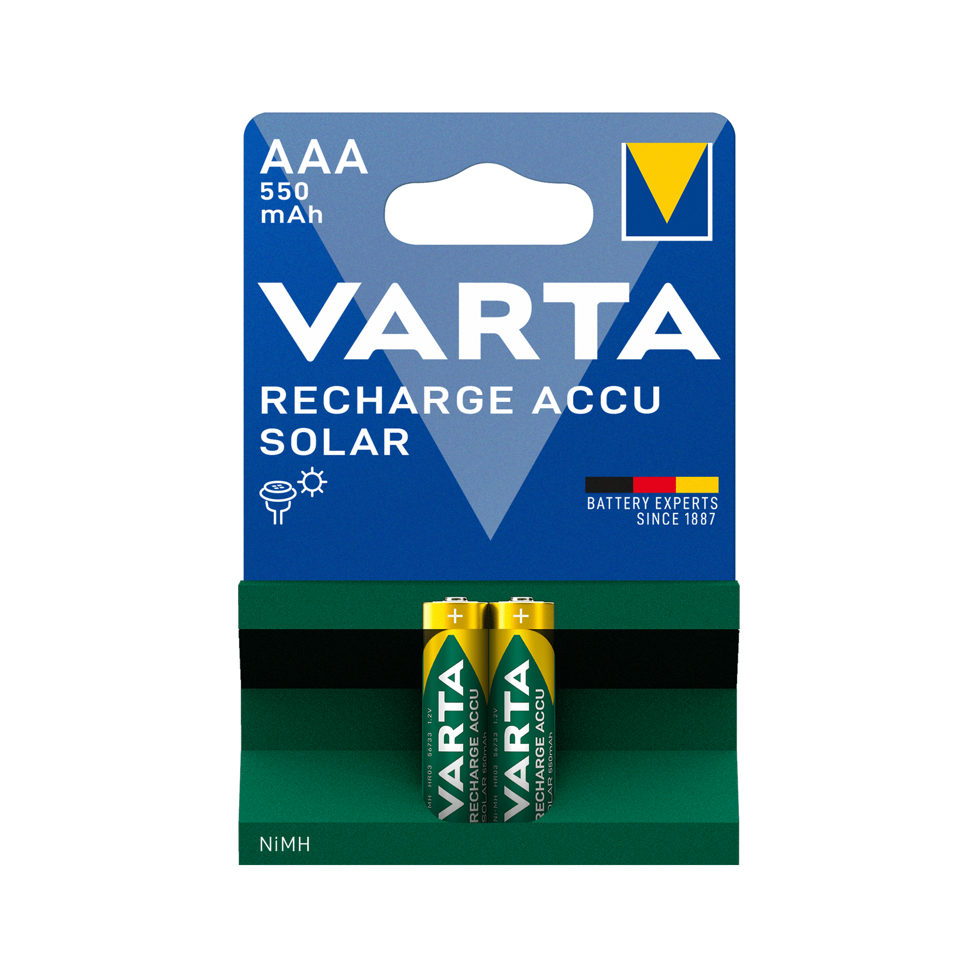 Сонячний акумулятор VARTA AAA NiMH 550mAh Сонячний акумулятор Varta BAT0342 AAA NiMH 550mAh