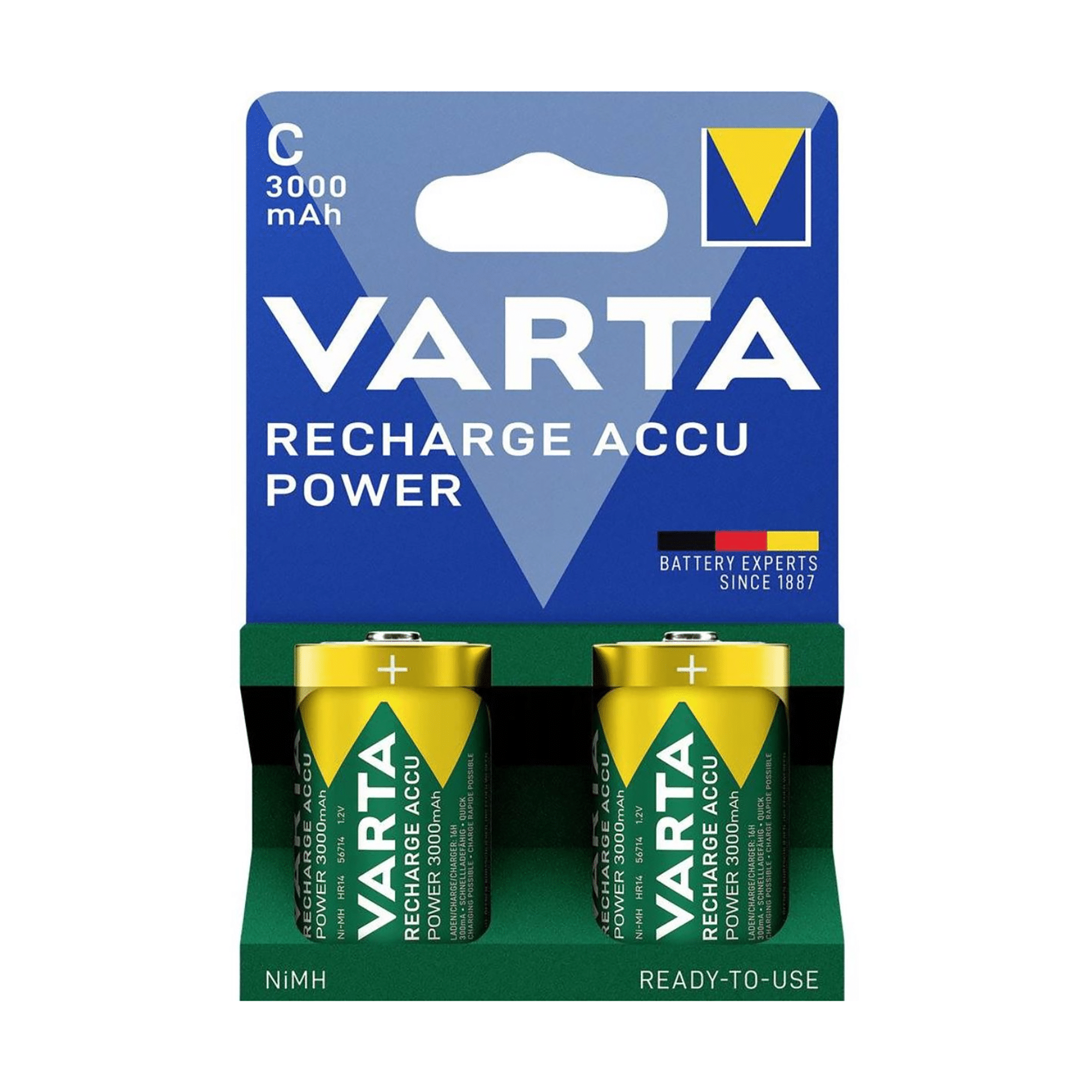Акумулятор VARTA C/R14 NiMh 3000mAh 2 шт./блістер. Акумулятор Varta BAT0357 C/R14 NiMh 3000mAh 2 шт./блістер.