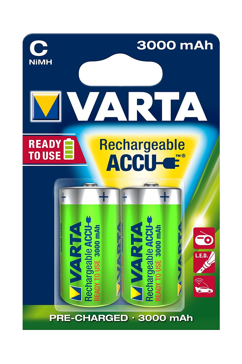 Акумулятор VARTA R14 NiMh 3000mAh 2 шт./блістер. Акумулятор Varta BAT0332 R14 NiMh 3000mAh 2 шт./блістер.