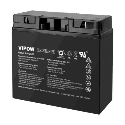 Акумулятор Vipow BAT0509 типу MC для мотоциклів 12V 25Ah