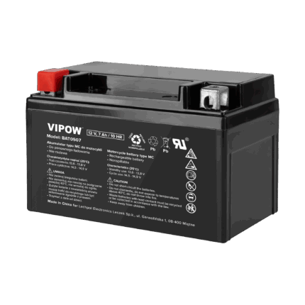 Акумулятор Vipow BAT0507 типу MC для мотоциклів 12V 7Ah