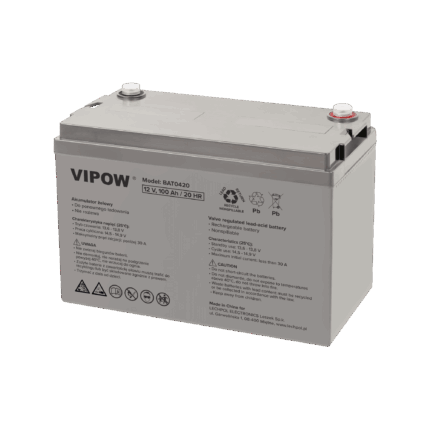 Гелевий акумулятор Vipow BAT0420 12V 100Ah