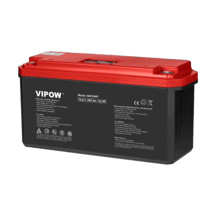 Гелевий акумулятор LiFePO4 Vipow BAT0497 Bluetooth 200Ah BMS