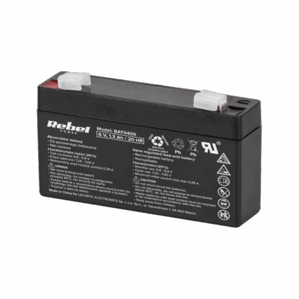 Гелевий акумулятор Rebel BAT0400 6V 1.3Ah