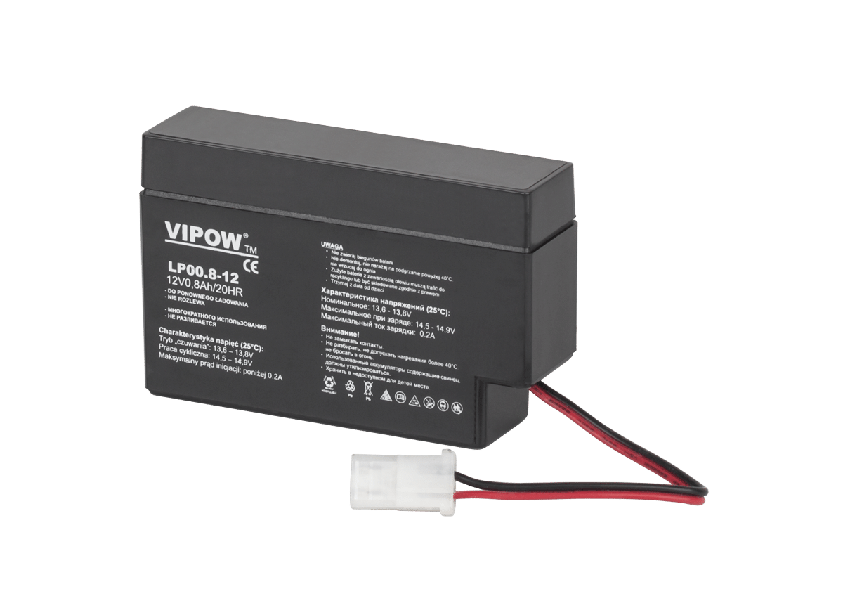 Гелевий акумулятор VIPOW 12V 0.8Ah Гелевий акумулятор Vipow BAT0221 12V 0.8Ah