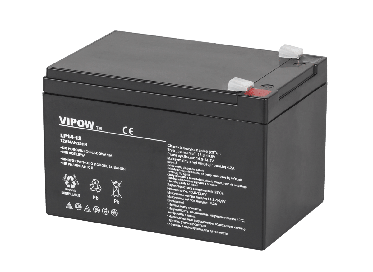 Гелевий акумулятор VIPOW 12V 14Ah Гелевий акумулятор Vipow BAT0217 12V 14Ah