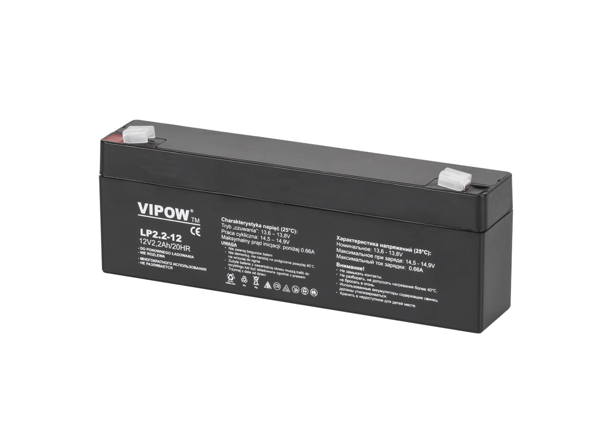 Гелевий акумулятор VIPOW 12V 2.2Ah Гелевий акумулятор Vipow BAT0220 12V 2.2Ah
