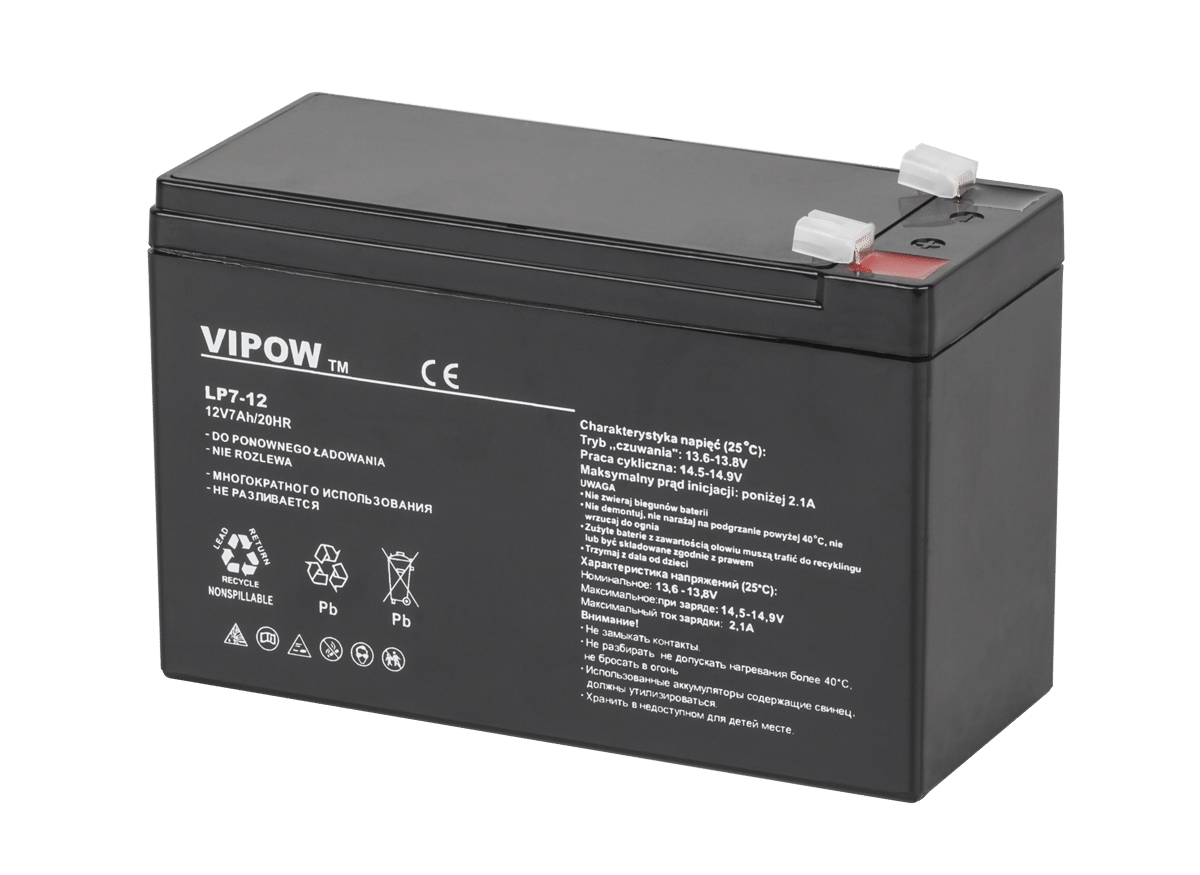Гелевий акумулятор VIPOW 12V 7.0Ah Гелевий акумулятор Vipow BAT0211 12V 7.0Ah