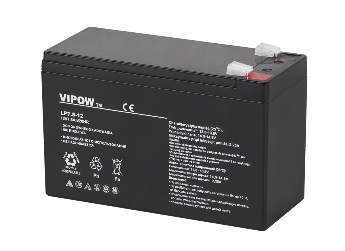 Гелевий акумулятор VIPOW 12V 7.5Ah Гелевий акумулятор Vipow BAT0214 12V 7.5Ah