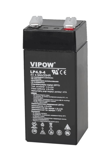 Гелевий акумулятор Vipow BAT0271 4V 4.9Ah