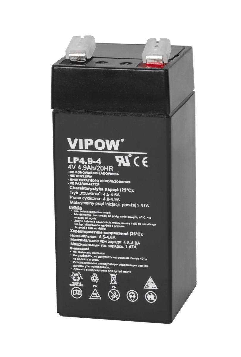 Гелевий акумулятор VIPOW 4V 4.9Ah Гелевий акумулятор Vipow BAT0271 4V 4.9Ah