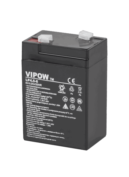 Гелевий акумулятор Vipow BAT0200 6V 4.5Ah