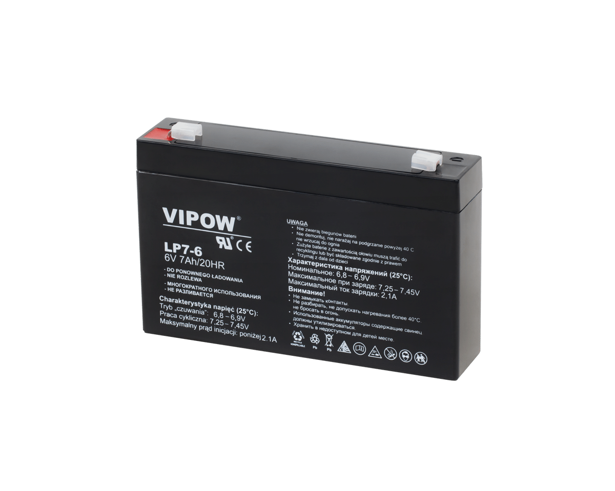 Гелевий акумулятор VIPOW 6V 7Ah Гелевий акумулятор Vipow BAT0207 6V 7Ah