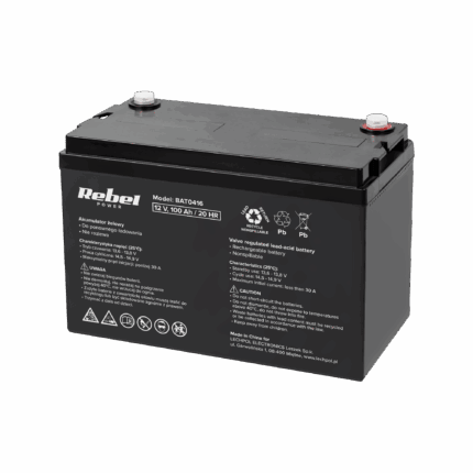 Гелевий акумулятор Rebel BAT0416 VRLA AGM 12V 100Ah