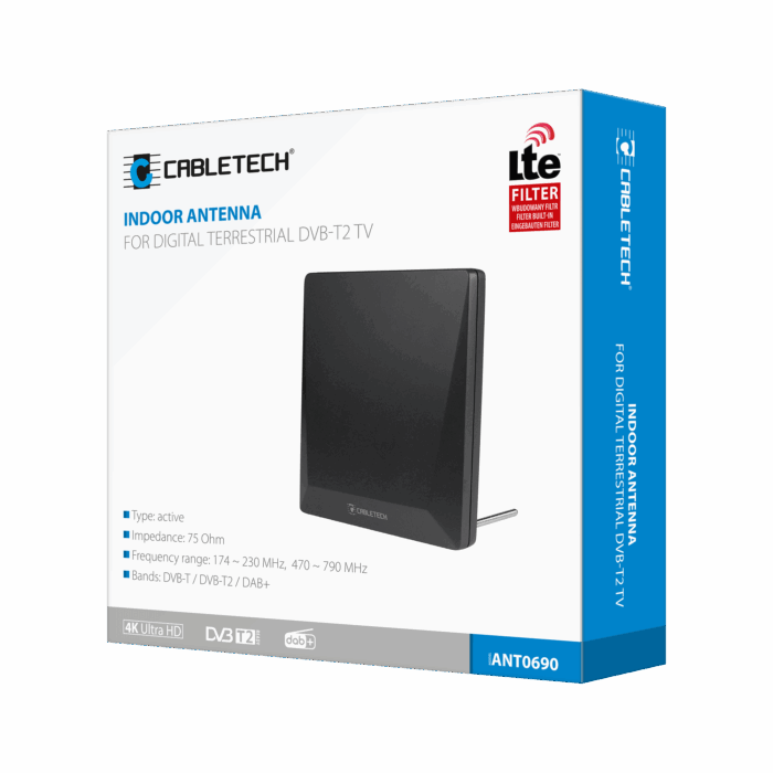 Кімнатна антена для цифрового ефірного телебачення DVB-T2 Cabletech ANT0690 - Зображення 4