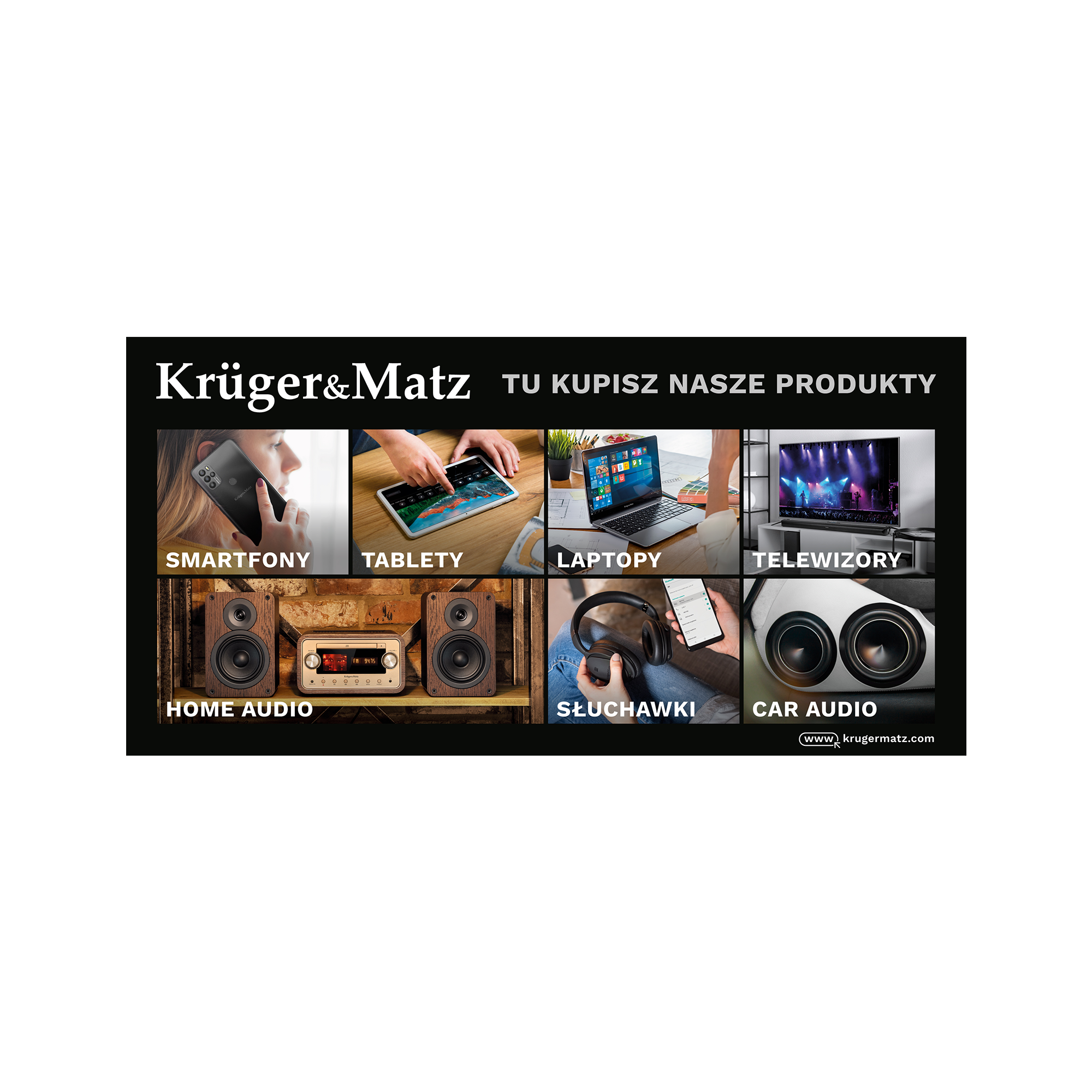 Банер Kruger&Matz - Купуйте наші товари тут (200 x 100 см) Банер Kruger&Matz MR-KM-103 Купуйте наші товари тут (200 x 100 см)