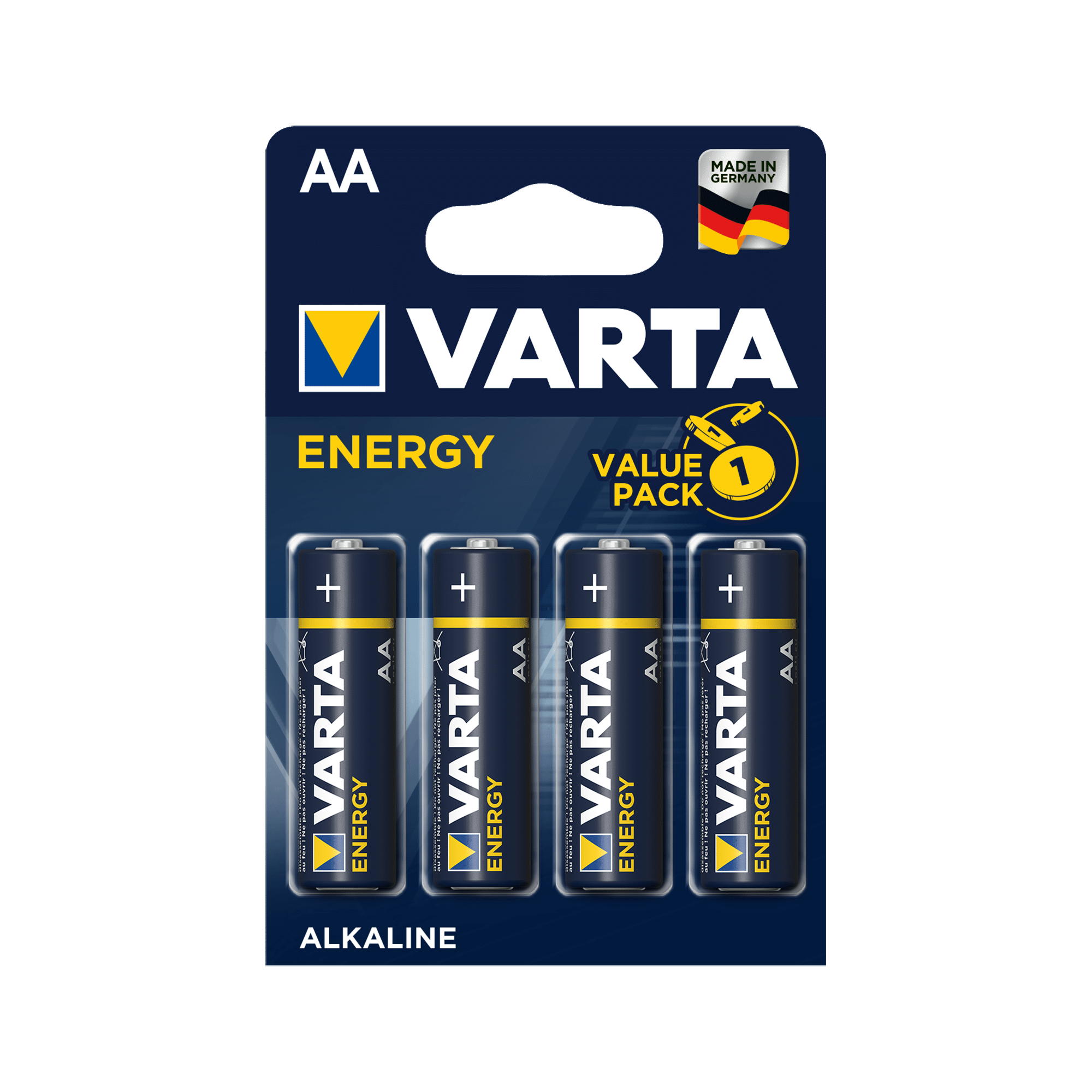 Лужні батарейки VARTA LR06 ENERGY 4 шт./бл. Лужні батарейки Varta BAT0232 LR06 ENERGY 4 шт./бл.