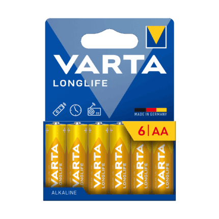 Лужні батарейки Varta BAT0242 LR06 LONGLIFE 6 шт./бл.