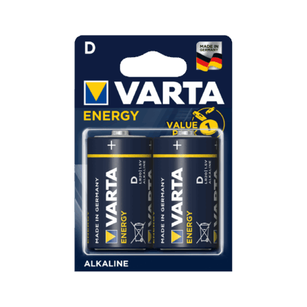 Лужні батарейки Varta BAT0234 LR20 ENERGY 2 шт./бл.