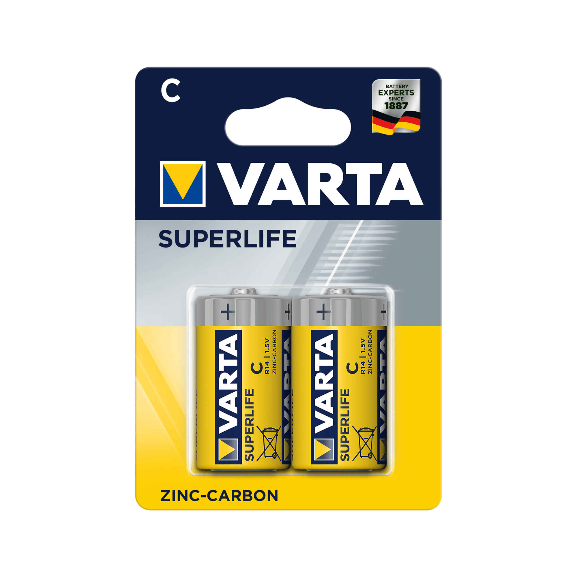 Батарейки VARTA R14 SUPERLIFE 2 шт./бл. Батарейки Varta BAT0248 R14 SUPERLIFE 2 шт./бл.