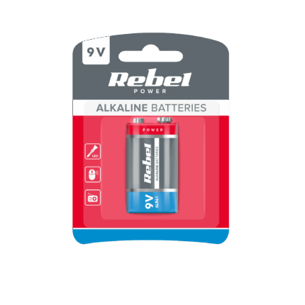 Лужні батарейки Rebel BAT0062B 9V 6LR61