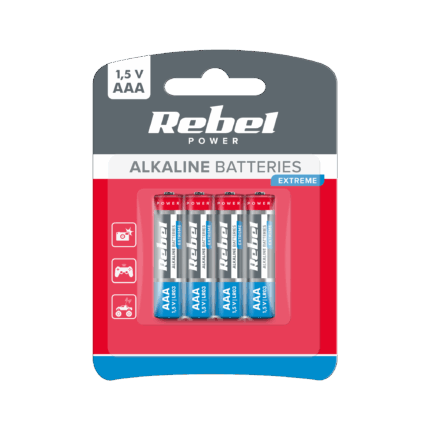 Лужні батарейки Rebel BAT0096B EXTREME LR03 4 шт./бл.