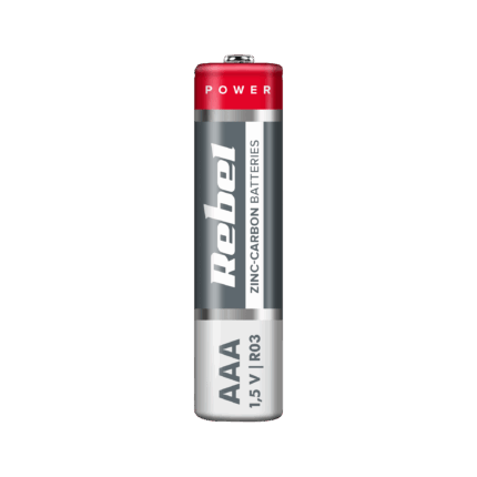 Цинково-вуглецеві батарейки Rebel BAT0080 R03