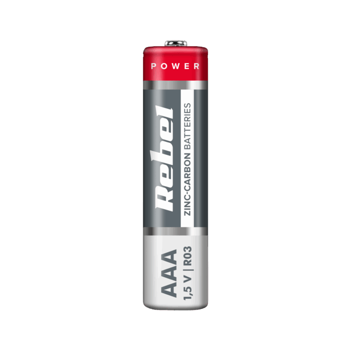 Цинк-вуглецеві батарейки Rebel BAT0080B R03 4 шт./бл. - Зображення 2