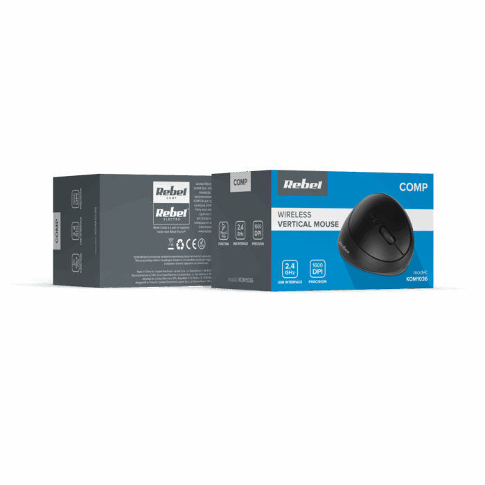 Бездротова вертикальна миша Rebel KOM1036 VM20 - Зображення 7