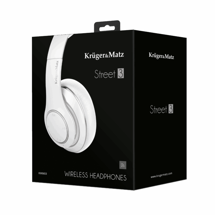 Бездротові накладні Krüger&matz KM0653 навушники Street 3 Wireless, білі - Зображення 8