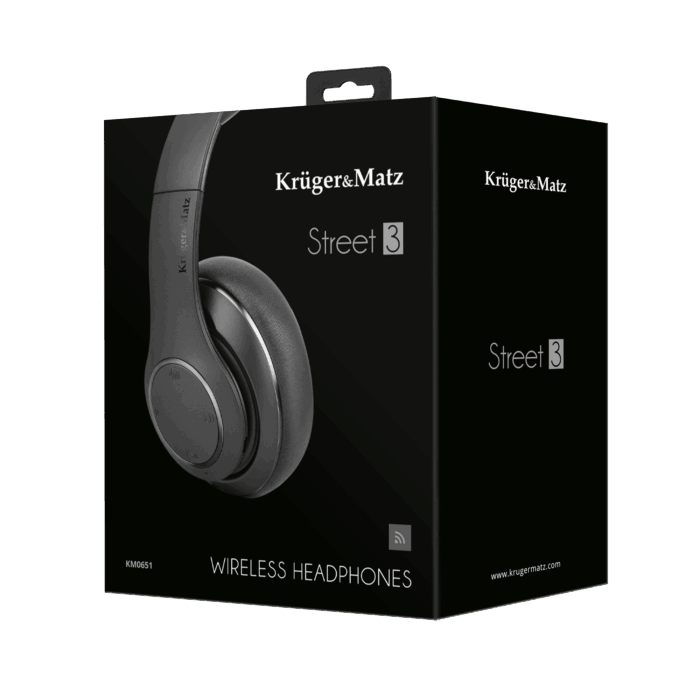 Бездротові накладні Krüger&matz KM0651 навушники Street 3 Wireless, чорні - Зображення 8