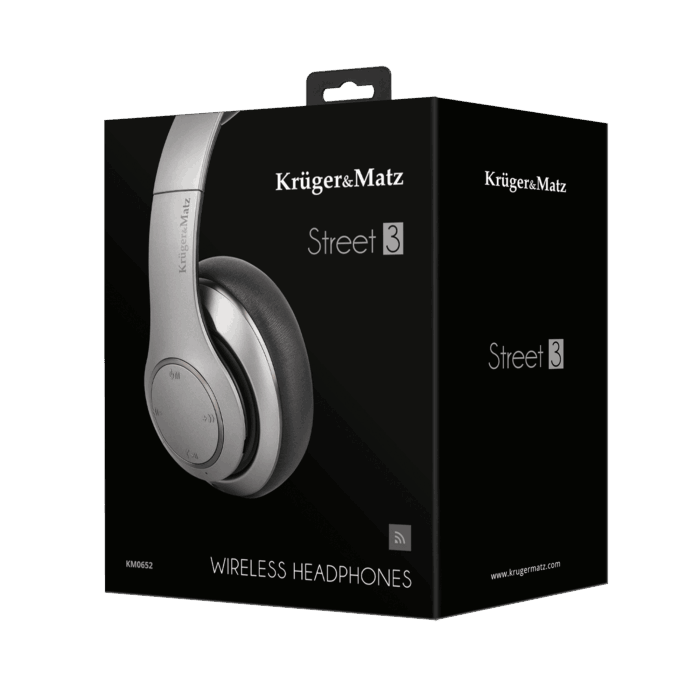 Бездротові накладні Krüger&matz KM0652 навушники Street 3 Wireless, графітового кольору - Зображення 8