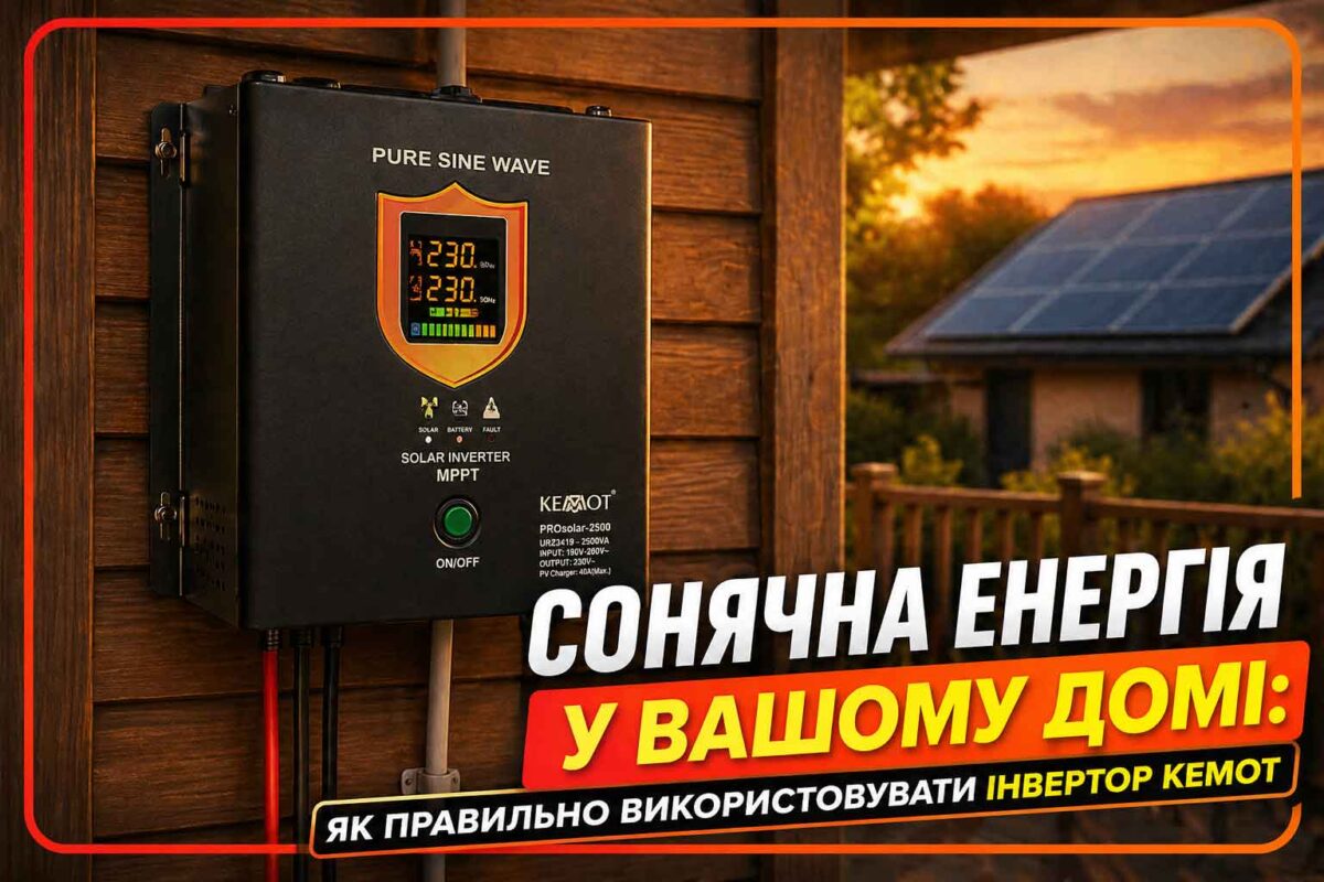 Kemot PROsolar-2500 на практиці: живлення котла, холодильника та техніки без перебоїв