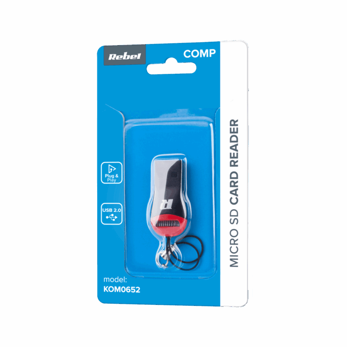 Зчитувач карт MicroSD r53 Rebel KOM0652 mini - Зображення 3