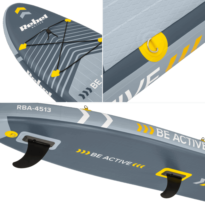 Дошка Rebel RBA-4513 ACTIVE SUP для віндсерфінгу, надувна, комплект, 305x76x15 - Зображення 12