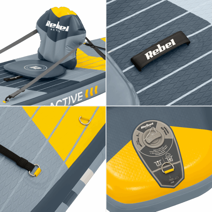 SUP-дошка Rebel RBA-4512 ACTIVE PRO Touring, 381x81x15, комплект - Зображення 9