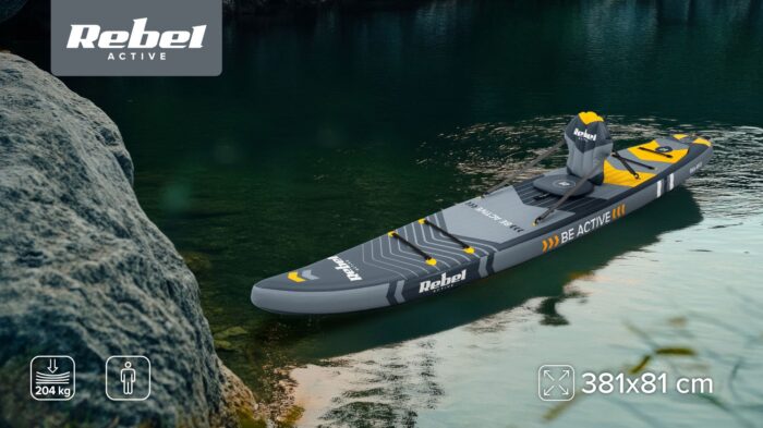SUP-дошка Rebel RBA-4512 ACTIVE PRO Touring, 381x81x15, комплект - Зображення 10
