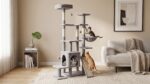 Когтеточка для котів 75x40x152 см, сіра, Rebel RA-1008 ANIMALS - Зображення 5