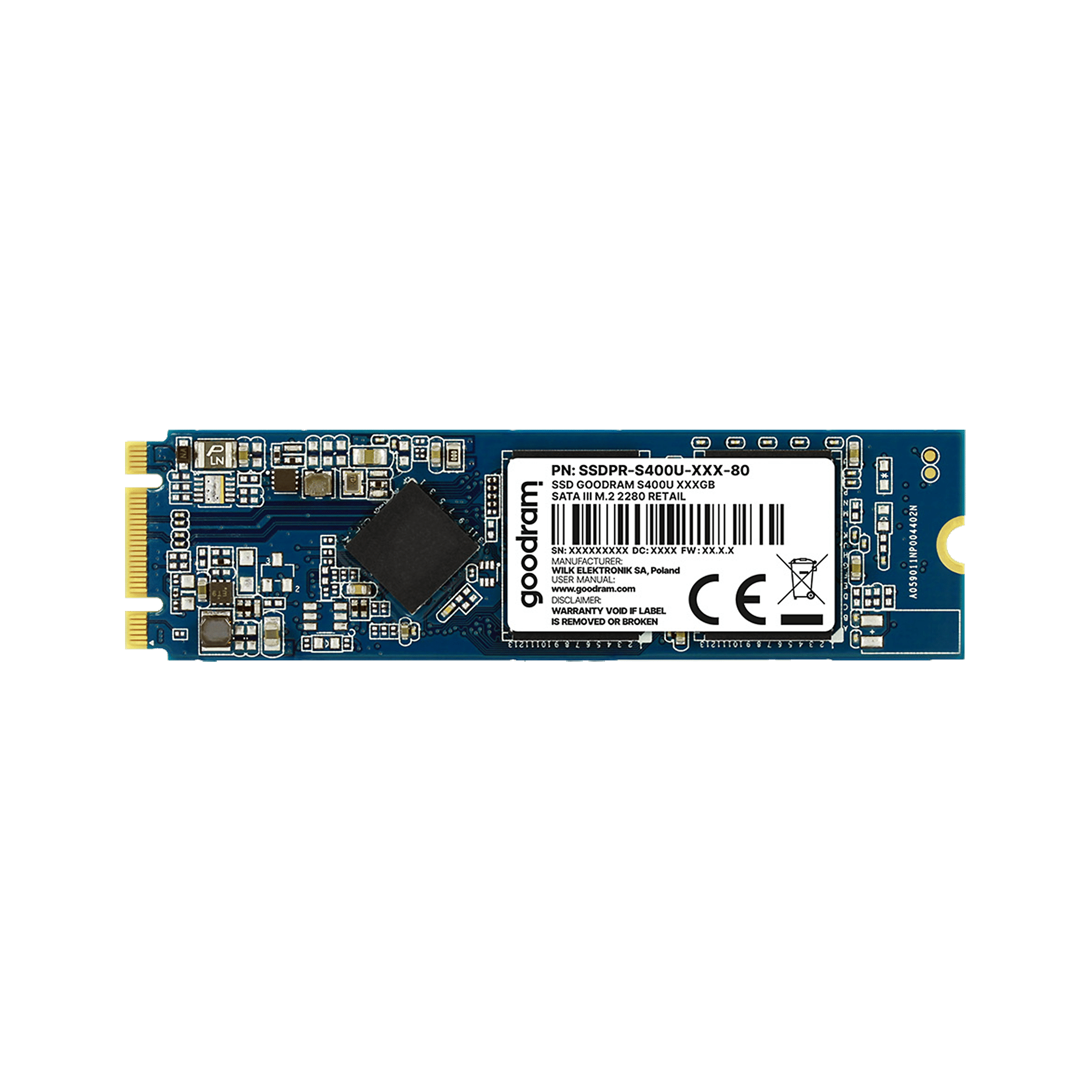 Твердотільний накопичувач Goodram 120 ГБ S400U SATA III M.2 2280 Твердотільний накопичувач Goodram TGD-SSDPRS400U12080 120 ГБ S400U SATA III M.2 2280