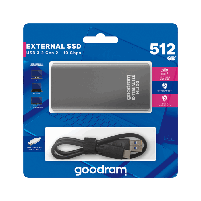 Твердотільний накопичувач Goodram TGD-SSDPRHL100512 HL100 512 ГБ USB 3.2 - Зображення 6